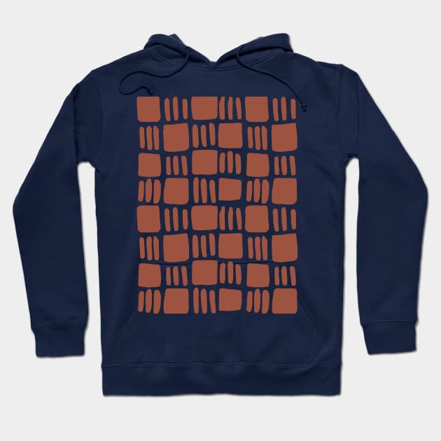 Abstract squares - brick red Hoodie by wackapacka